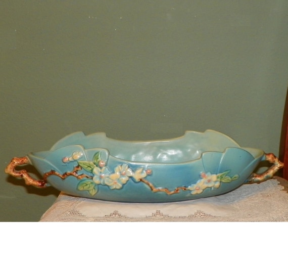 Vintage Roseville Pottery CONSOLE BOWL Apple by FavrileFinds