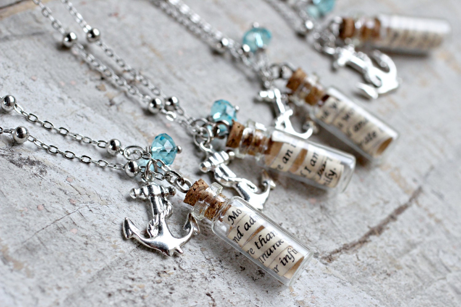 Friendship Necklace Message In A Bottle Necklace Silver