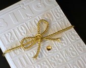 Bingo Stationery Gift Set, White Embossed Notecards, Bing Cards, Greeting Cards - Gift Bag - AuriesDesigns