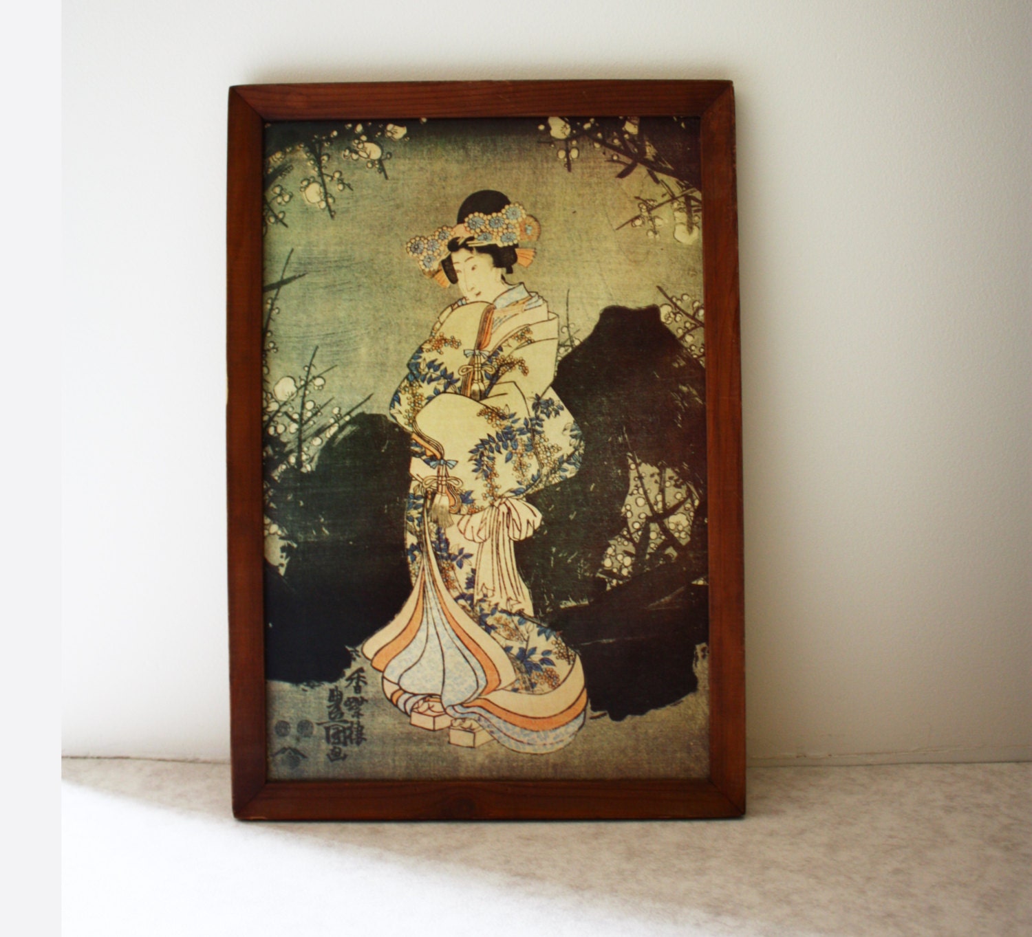 Japanese Vintage Art Print Framed fiberboard Antique by HappyEight