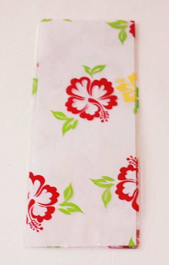 10 Hawaiian Hibiscus Cellophane Bag Yellow by LuxePartySupply