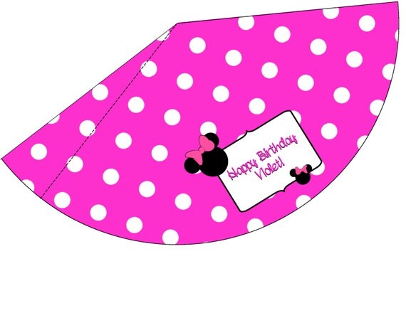 Items similar to Custom Minnie Mouse Printable Hats for Birthday ...