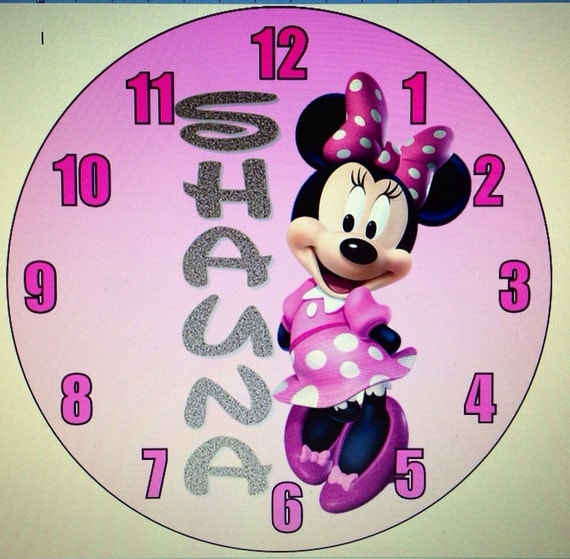 Personalized Minnie Mouse Wall Clock by on Etsy
