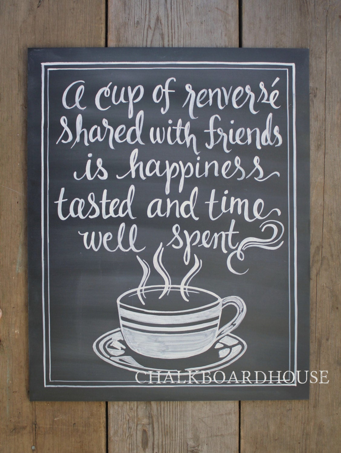 Items similar to Hand Painted Chalkboard Coffee Quote Sign 16x20
