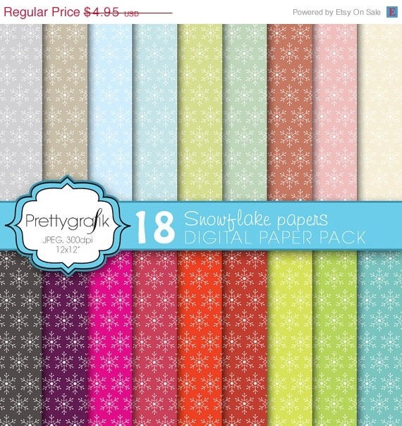 70% OFF SALE christmas snowflake digital paper, commercial use, scrapbook papers, background - CL577 Il_570xn
