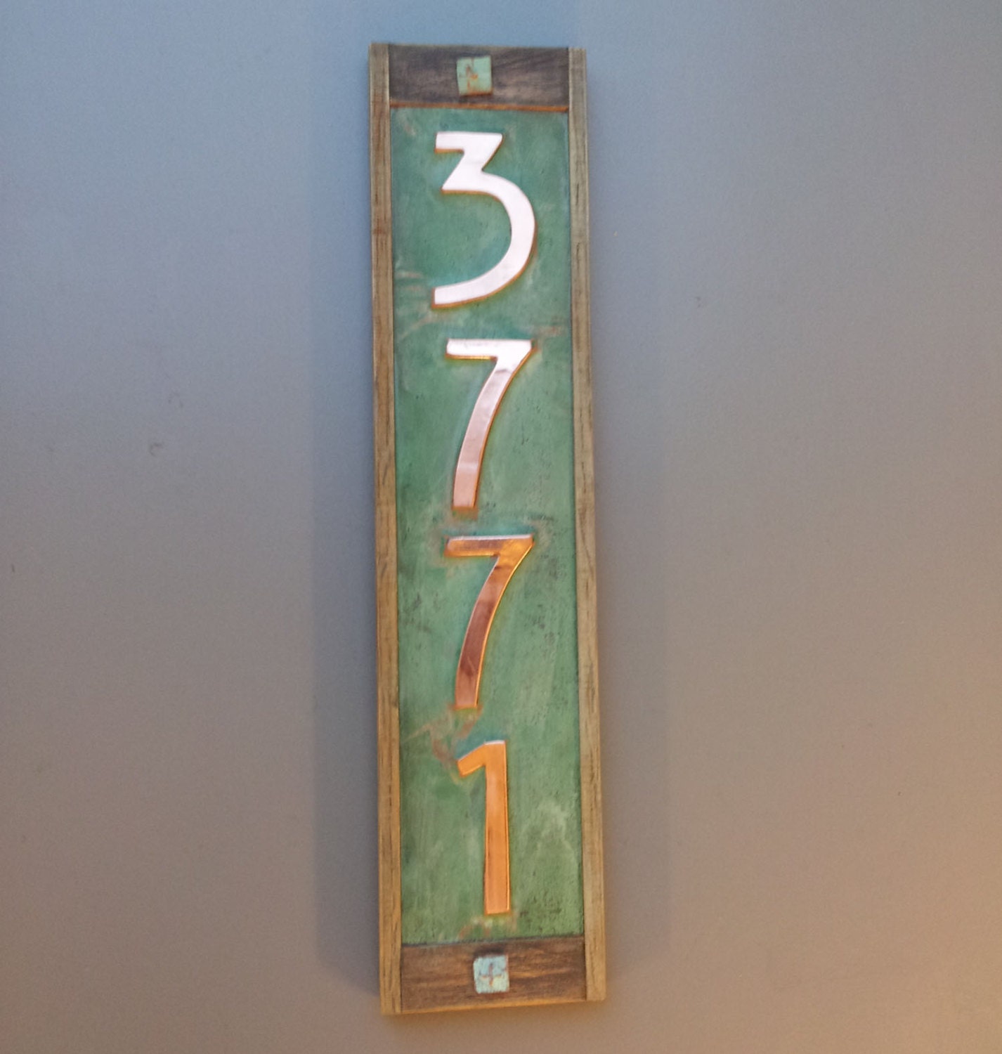 Mission Style house numbers Oak framed and by DavidMeddingsDeSign