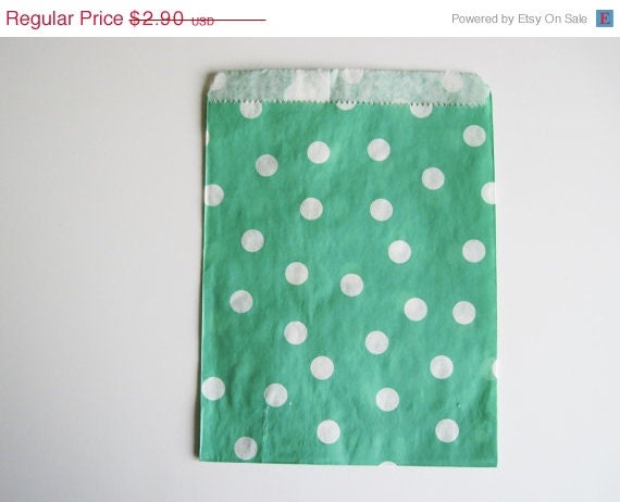 Cyber Week SALE 10% OFF 12 Aqua DOT Designer Party Favor Bags, Weddings, Birthday, Showers Il_570xn