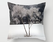 Frozen Birch Trees, Pillow Cover,16x16,18x18,20x20,home decoration,winter decor,interior design,muted colors, trees,winter,nature,snow storm - BacktoBasicsPillows