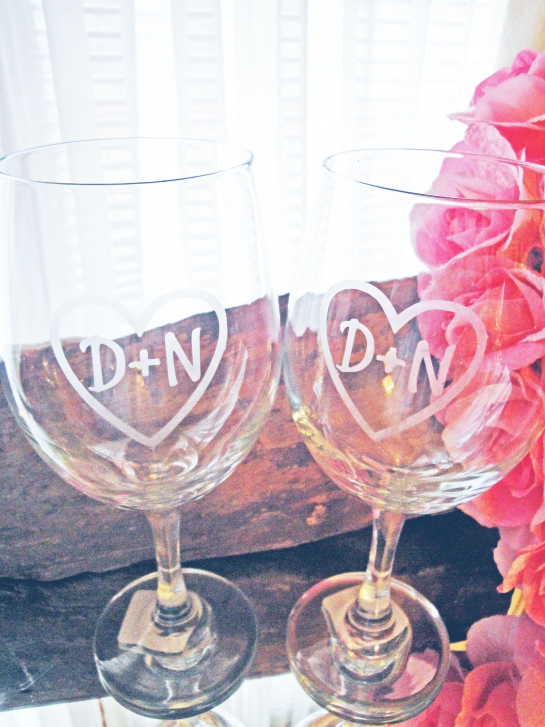 Popular items for initial wine glasses on Etsy