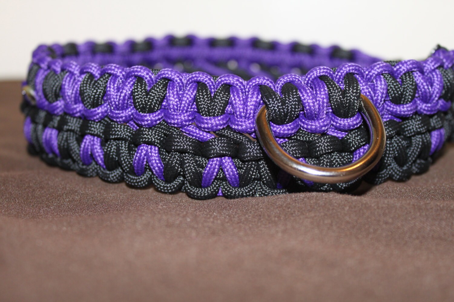 Items similar to Paracord Dog Collar Double Wide Solomon Bar on Etsy