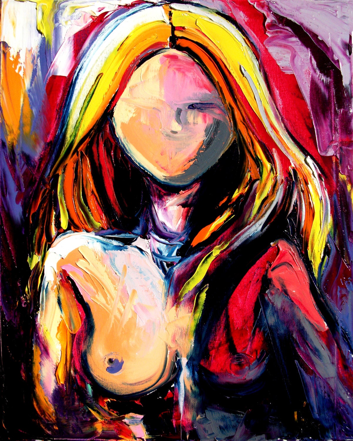 Femme Abstract Nude Print Reproduction By SagittariusGallery