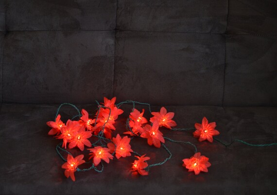 vintage poinsettia christmas light set ul by ginasvintageshop vintage poinsettia christmas light set ul by ginasvintageshop
