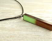 Mint Chocolate Resin Copper Bar Pendant on Leather Choker Pendant - Reddsmith Mint Chocolate Resin Copper Bar Pendant on Leather Choker Pendant - Reddsmith
