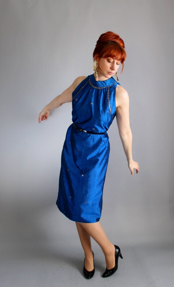 SALE Vintage 1960s Royal Blue Jewel Tone Sapphire by gogovintage