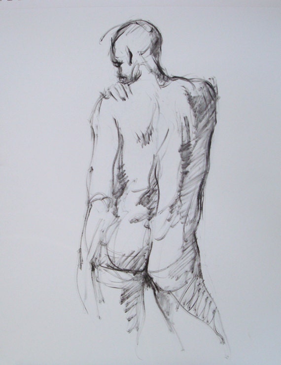 Male Nude Sketch Etsy