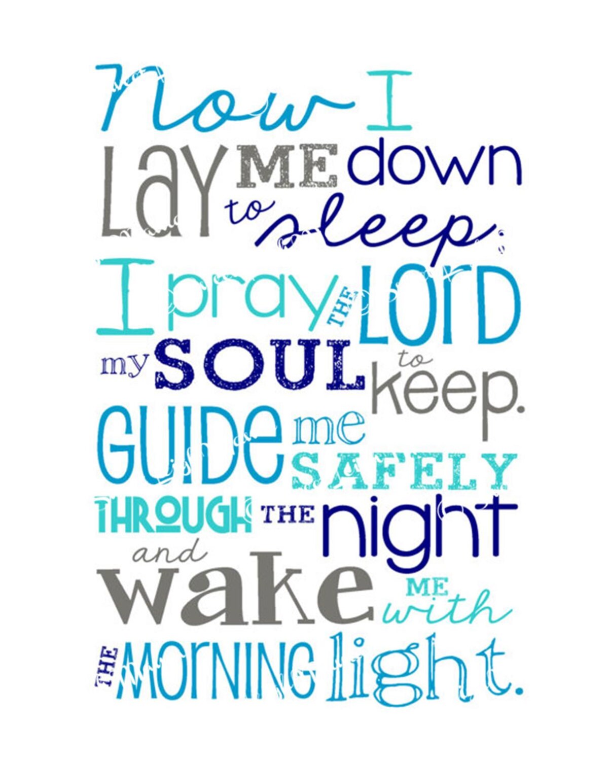 Now I Lay Me Down to Sleep Prayer 8x10 print by sweetleighmama