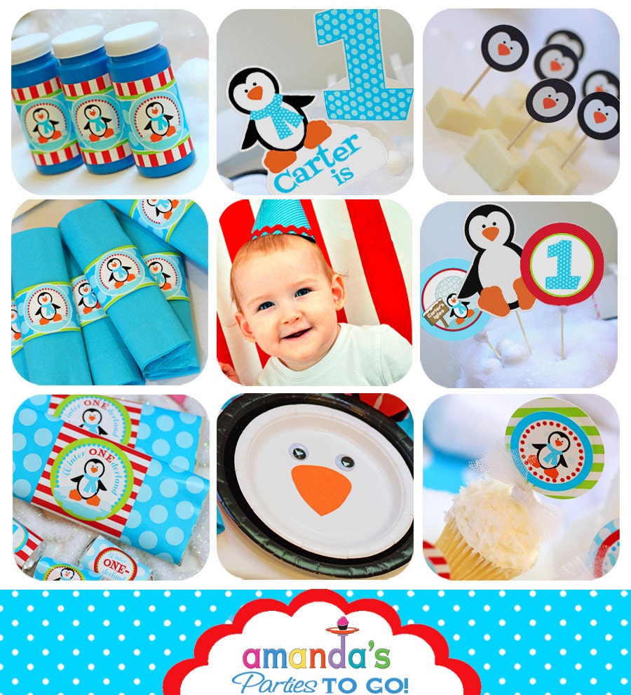 Winter ONEderland Birthday - Penguin Party - Winter Wonderland birthday Printable set by Amanda's Parties To Go Il_570xn