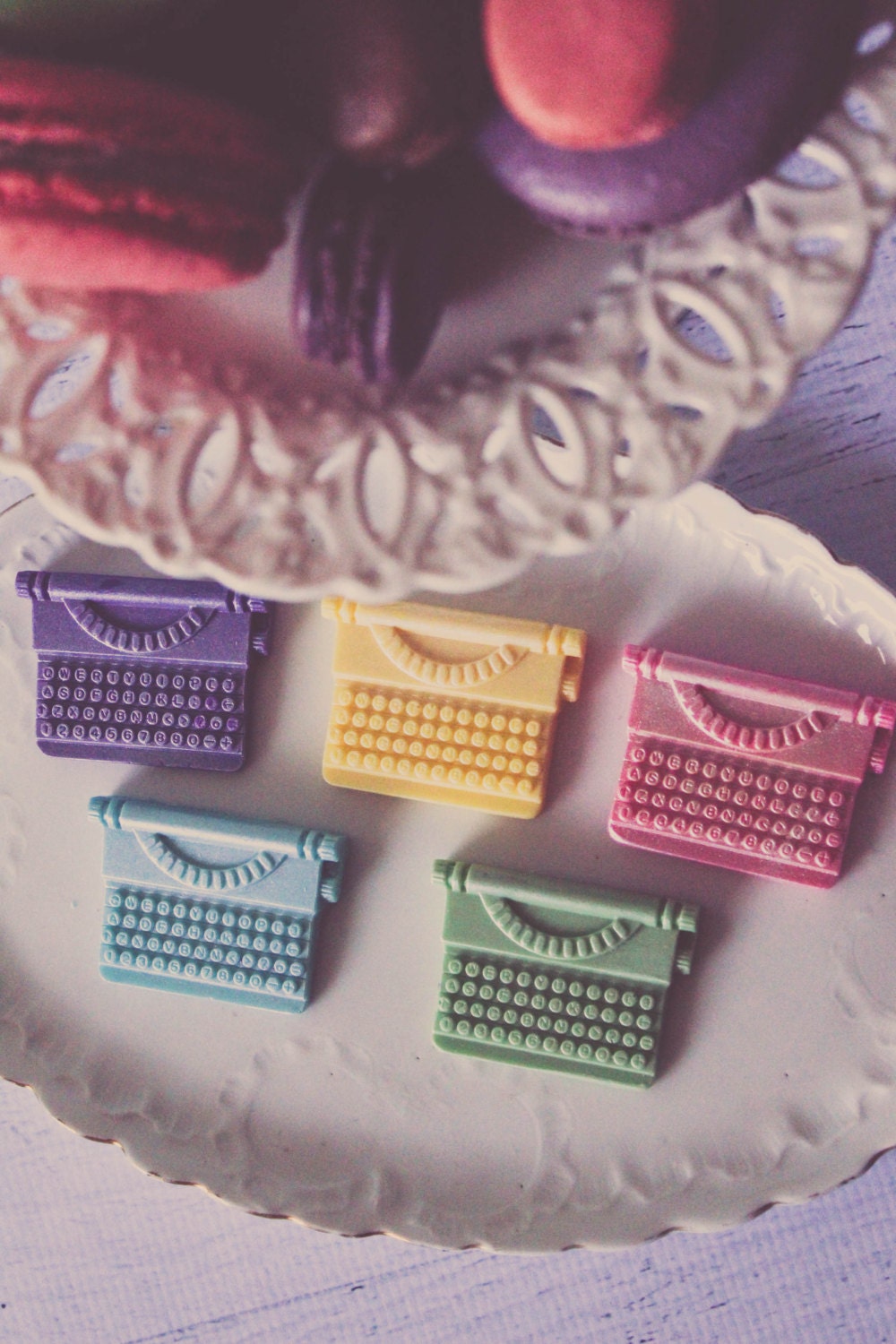 5 Typewriter Chocolates: Retro Pastel Il_570xn