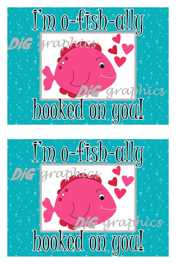 Items Similar To Hooked On You Valentine Cards On Etsy