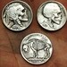 Hand Carved Indian Head Buffalo LEECH Skull Folk Art Hobo Nickel