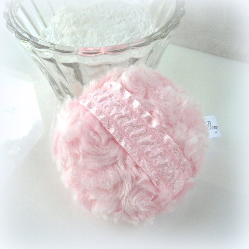 Body Powder Puff cotton candy pink handmade bath by BonnyBubbles