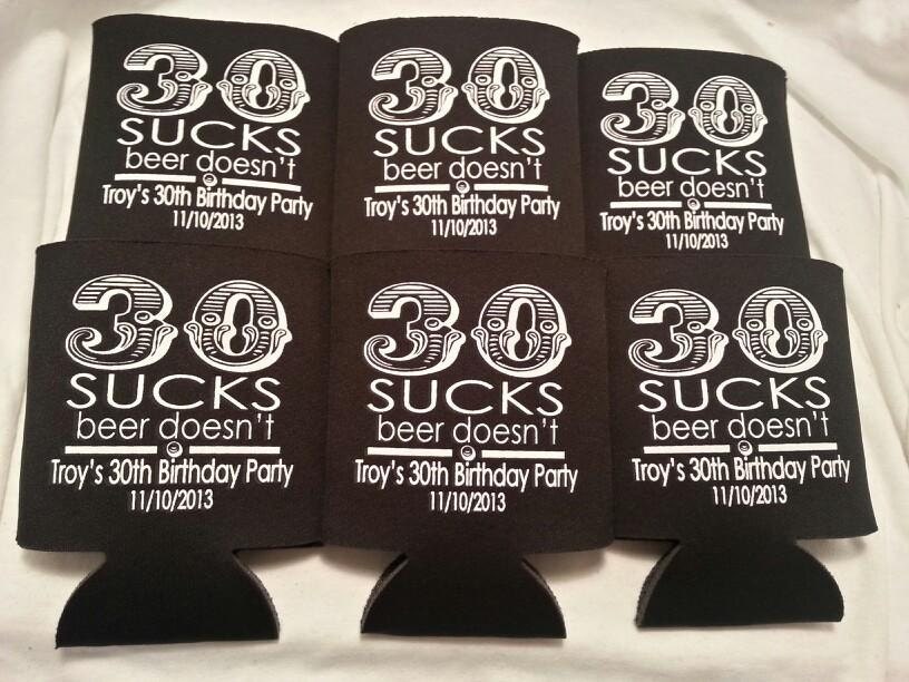 30th birthday can koozies