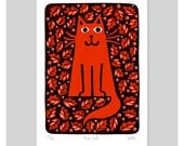 Red Cat by Lo Cole - Limited Edition Print - locole Red Cat by Lo Cole - Limited Edition Print - locole