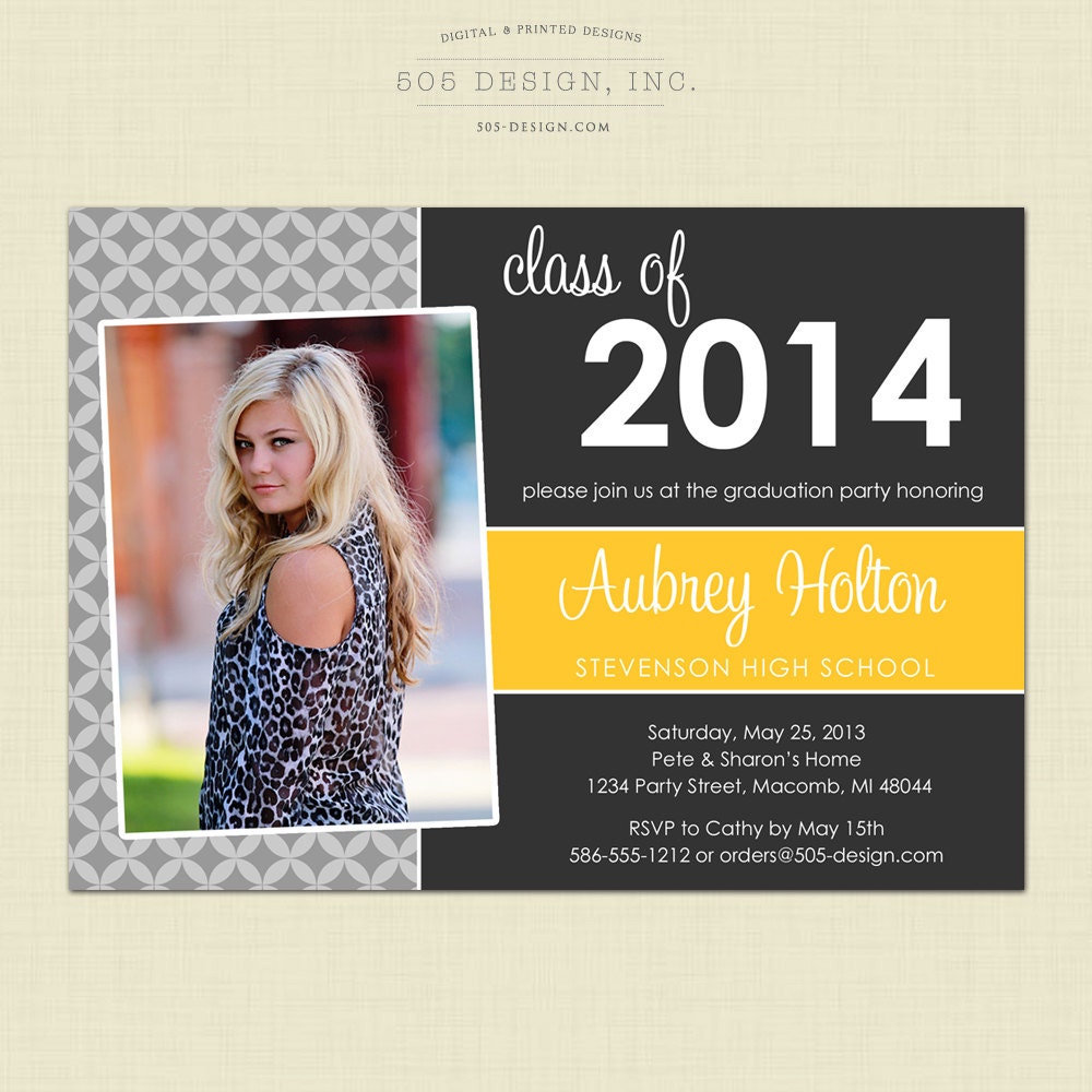 Graduation Party Invitation - Style #105 Printed or Digital Graduation Invitation by 505 Design, Inc Il_570xn