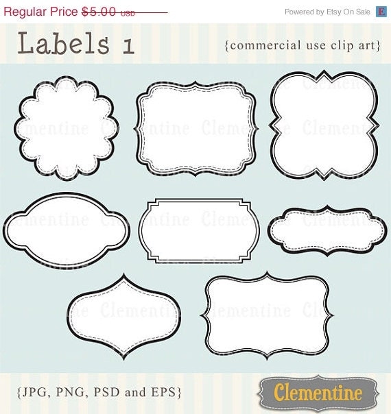 40% OFF SALE Printable labels clip art images, scrapbook clip art, royalty-free, layered in PSD - ca109- Instant Download Il_570xn