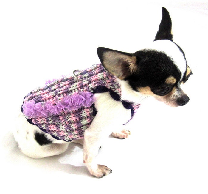Fancy Dog Harness Sweater Pet Clothing Chihuahua by myknitt