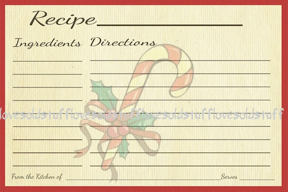 Free Printable Christmas Recipe Cards 4x6