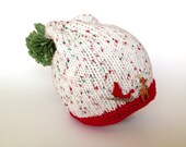 Baby Christmas hat, knitted hat, winter hat, cotton beanie, photo prop - TinyLoveGifts