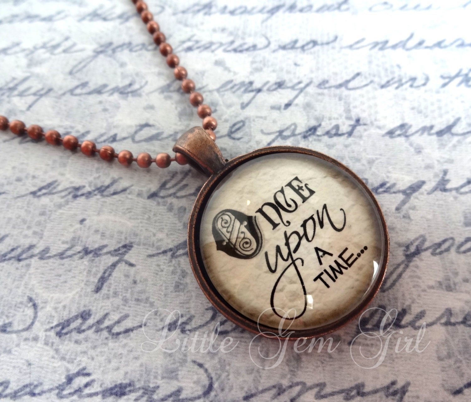 Once Upon a Time Necklace Fairytale Jewelry by LittleGemGirl