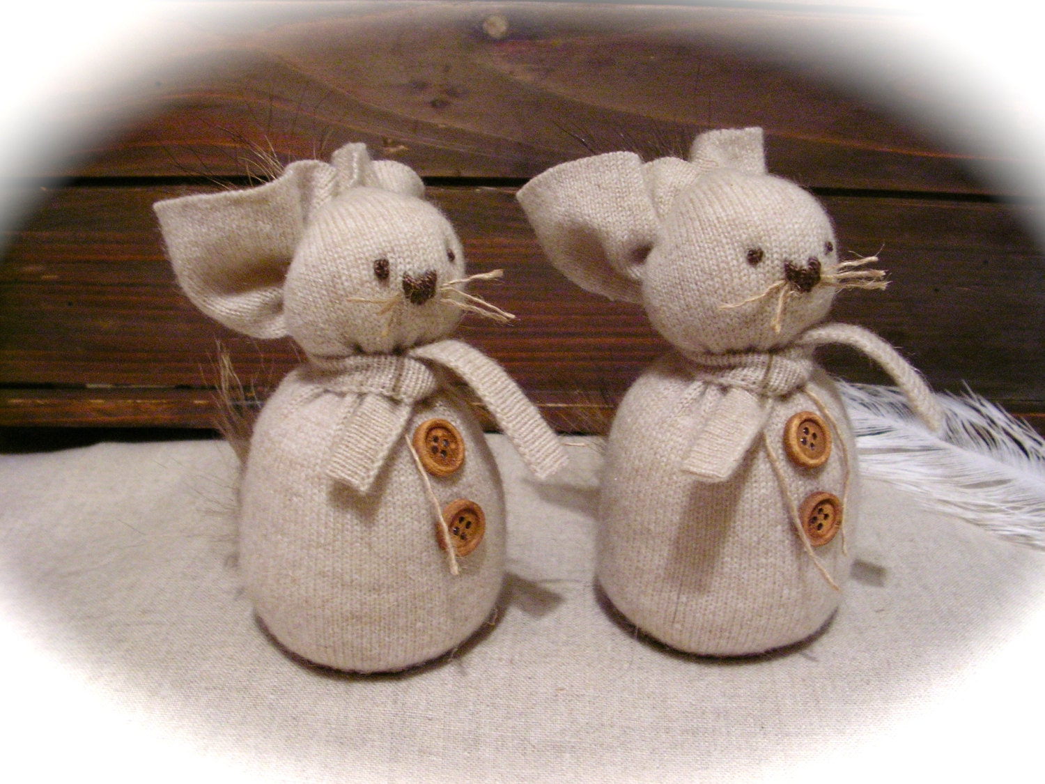 Easter bunny decoration,- set of 2.