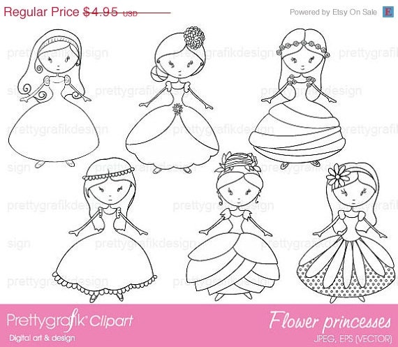 40% OFF SALE Royal princess digital stamp commercial use, vector graphics, digital stamp, digital images - DS356 Il_570xn
