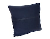 Dark Denim 17.5 inch square Pillows Covers Cushion upcycled blue jeans - Violawear