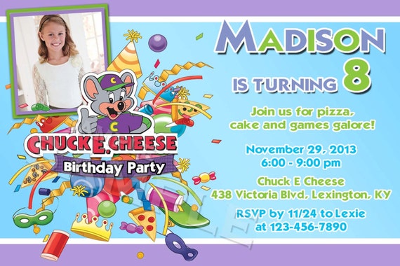 Chuck E Cheese Custom Photo Birthday Party by SweetMomentsPrints