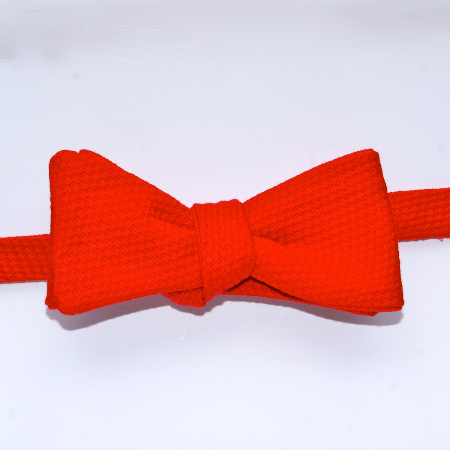 Bow Tie of Red Cotton Pique fabric by on Etsy