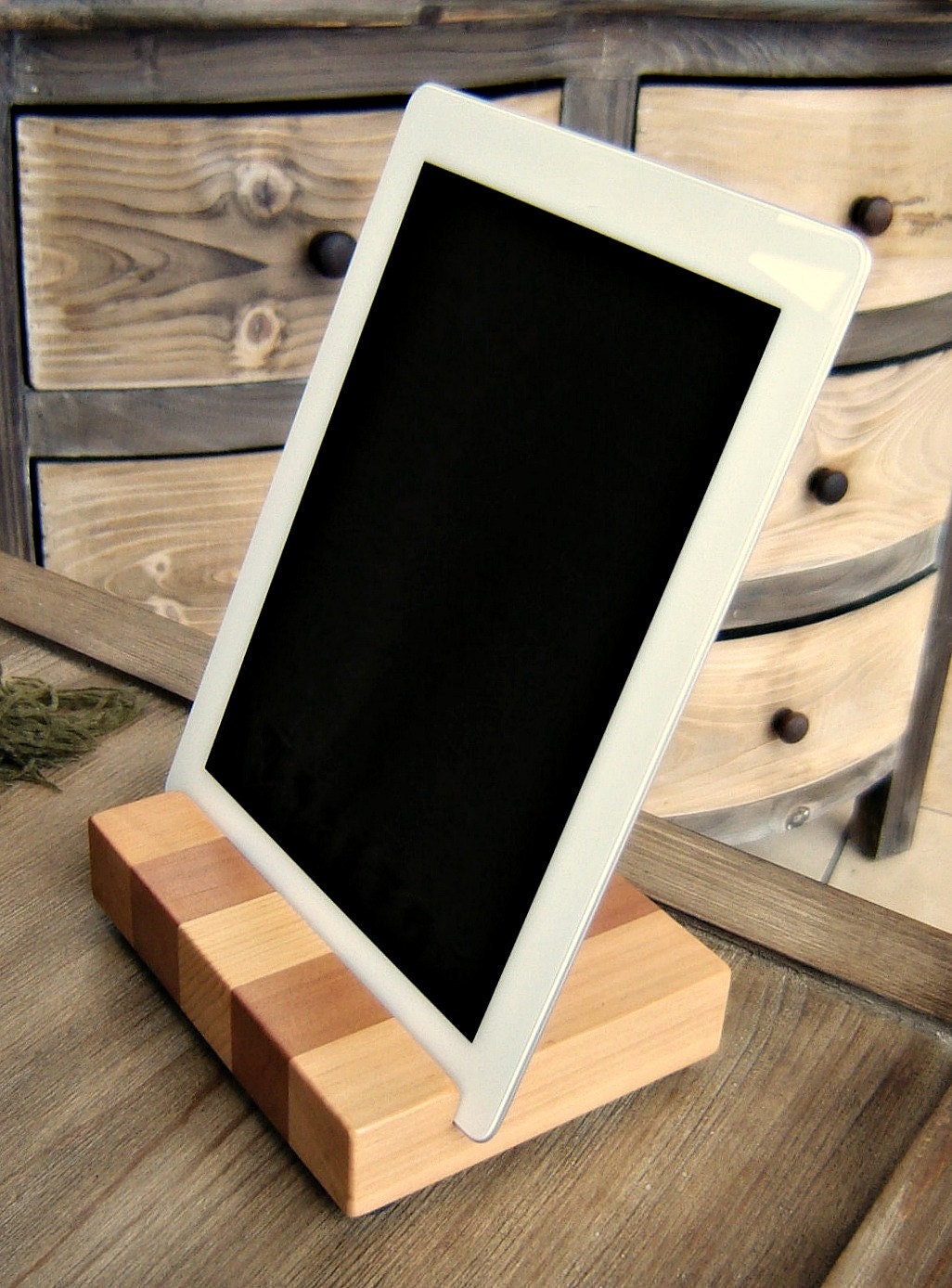 Wood iPad or Tablet Docking Station Stand in by andrewsreclaimed
