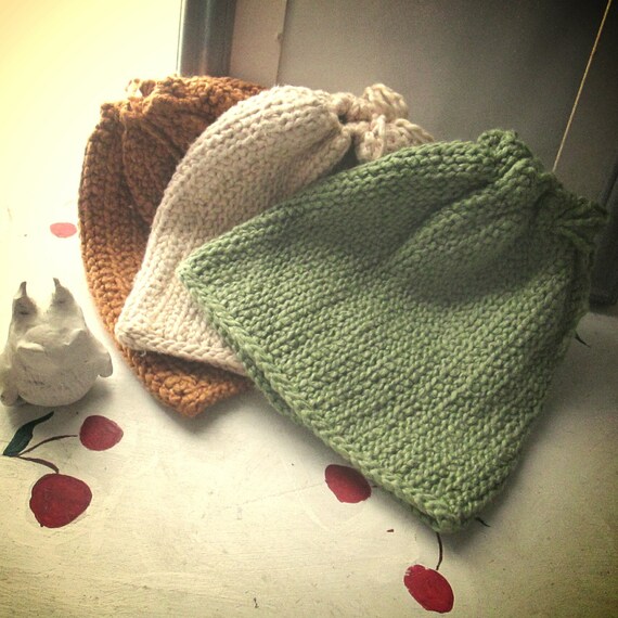 BEANIE GRUNGE CROCHET Winter Stocking Cap Retro by samsstuff