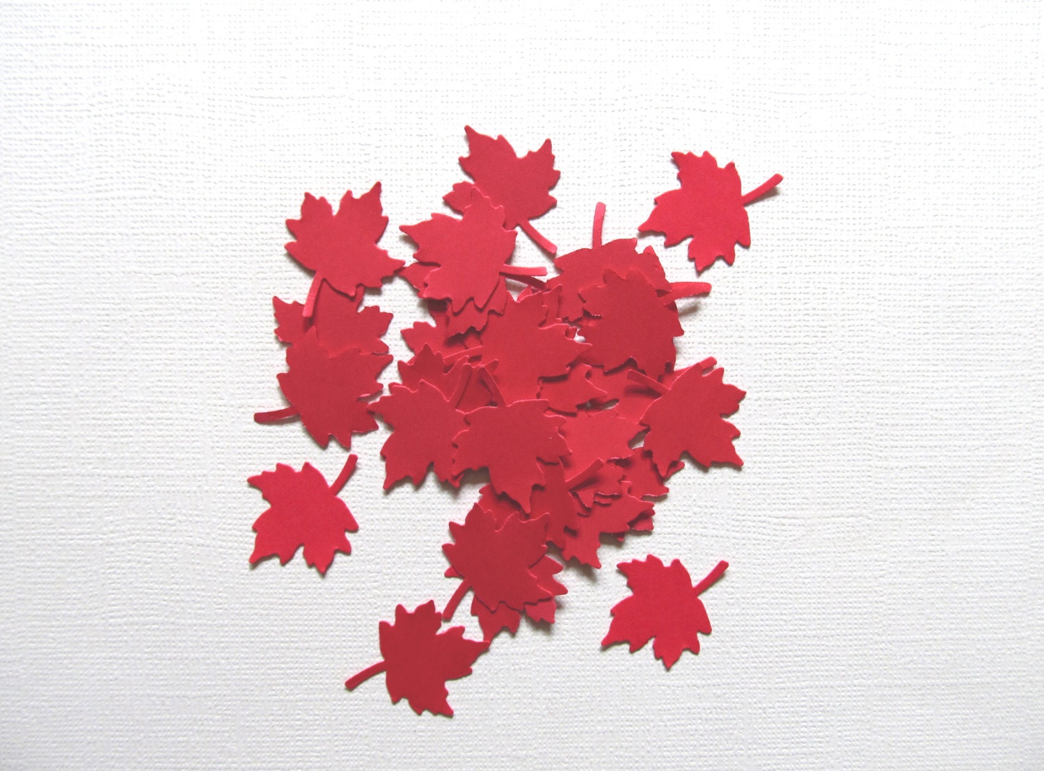 100 Red Maple Leaves, Party Decor, Confetti, Canada, Weddings, Showers, Holidays, Thanksgiving - CatchSomeRaes