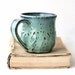 Aqua Stoneware Mug - Ceramic Coffee Cup in Aqua Mist OOAK - French Country Dinnerware - Ready to Ship