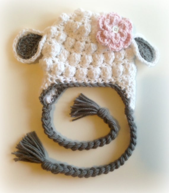 Little Lamb Crochet Hat Photography Prop by PinkLemonKnits on Etsy