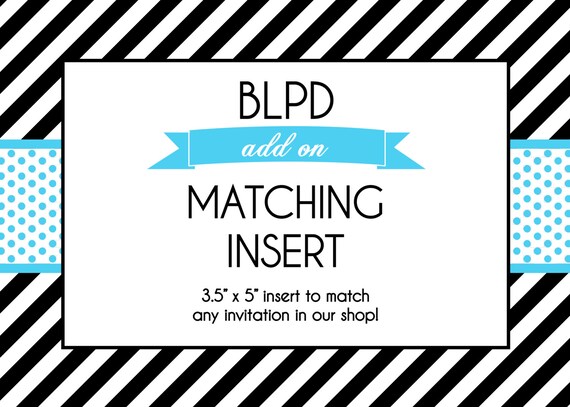 Matching Invitation Insert - Add On - Printable Il_570xn
