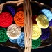 Crocheted Nylon Scrubbies / Assorted Colors/ Set of THREE