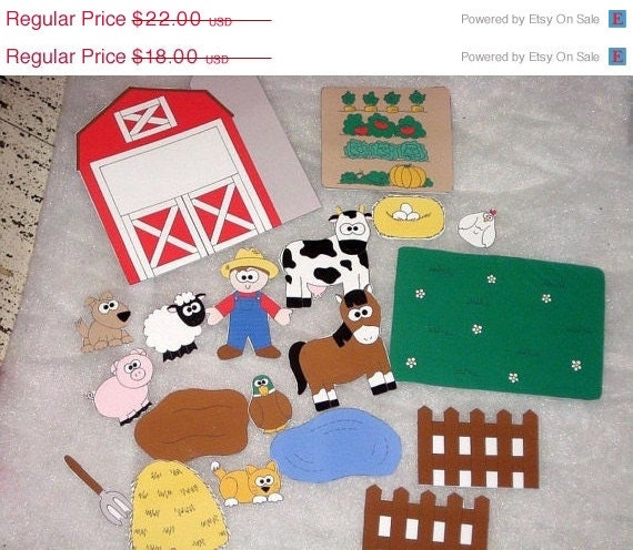 END OF YEAR Old McDonald felt shapes set 19 pieces Educational homeschool Il_570xn