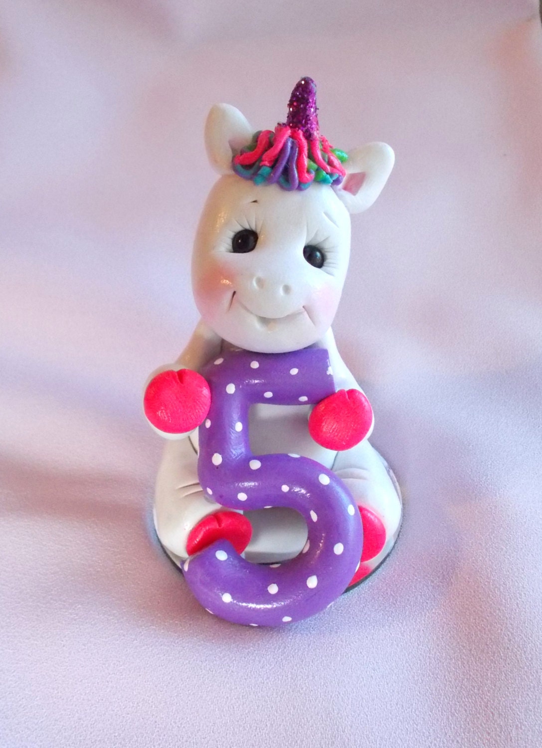 unicorn unicorn cake topper purple hot pink auqu 5 5th by clayqts