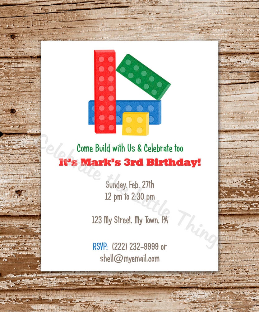 Building Blocks Invitation /Personalized / Printable PDF File Il_570xn