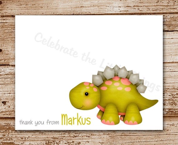 Set of 8 / Dinosaur Cards / Personalized Stationery / Thank You Note Cards Il_570xn