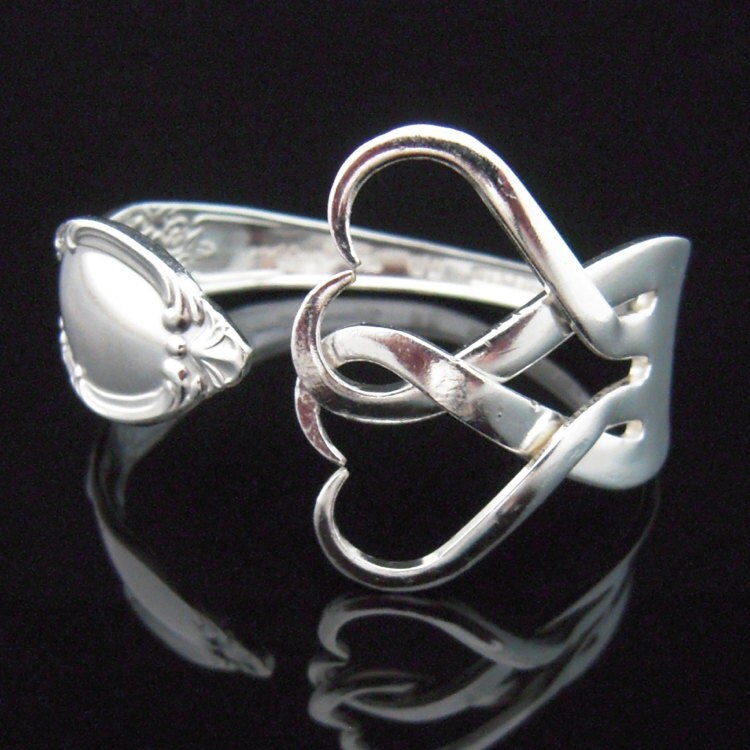 Fork Bracelet in Intertwining Hearts Design Number Two